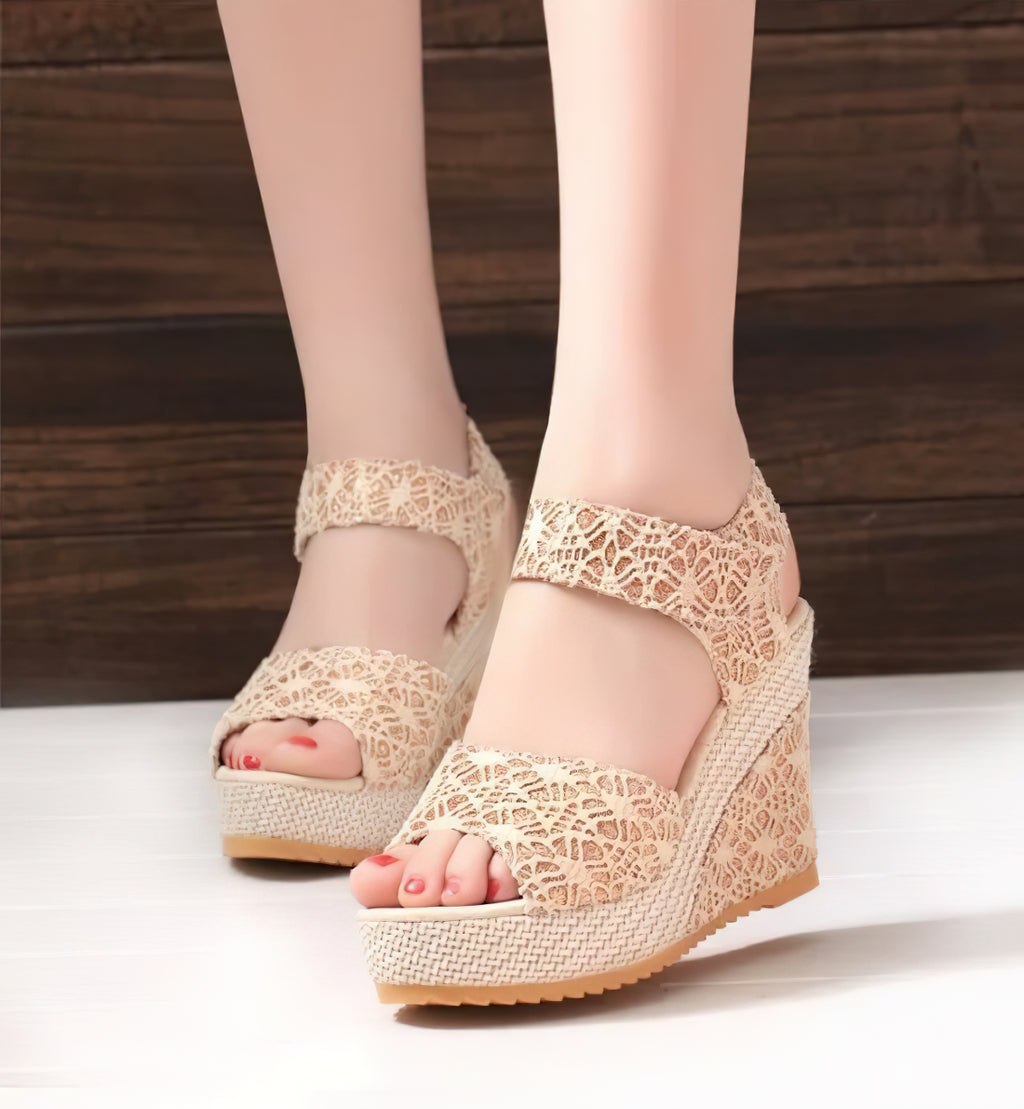 Lace Wedge High heel