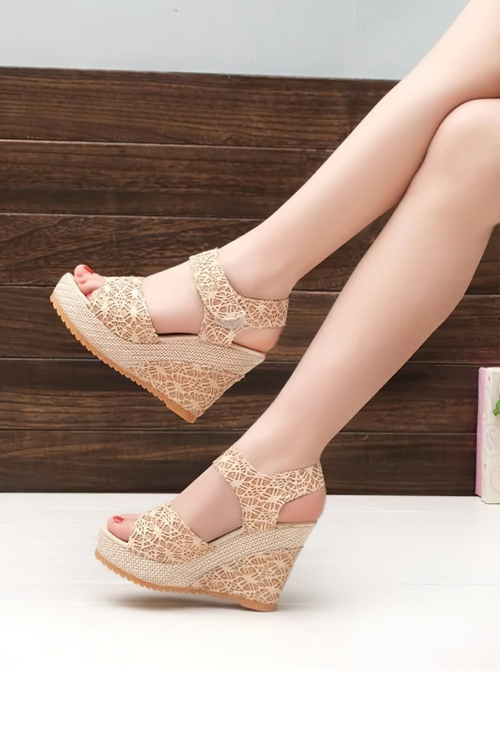 Lace Wedge High heel