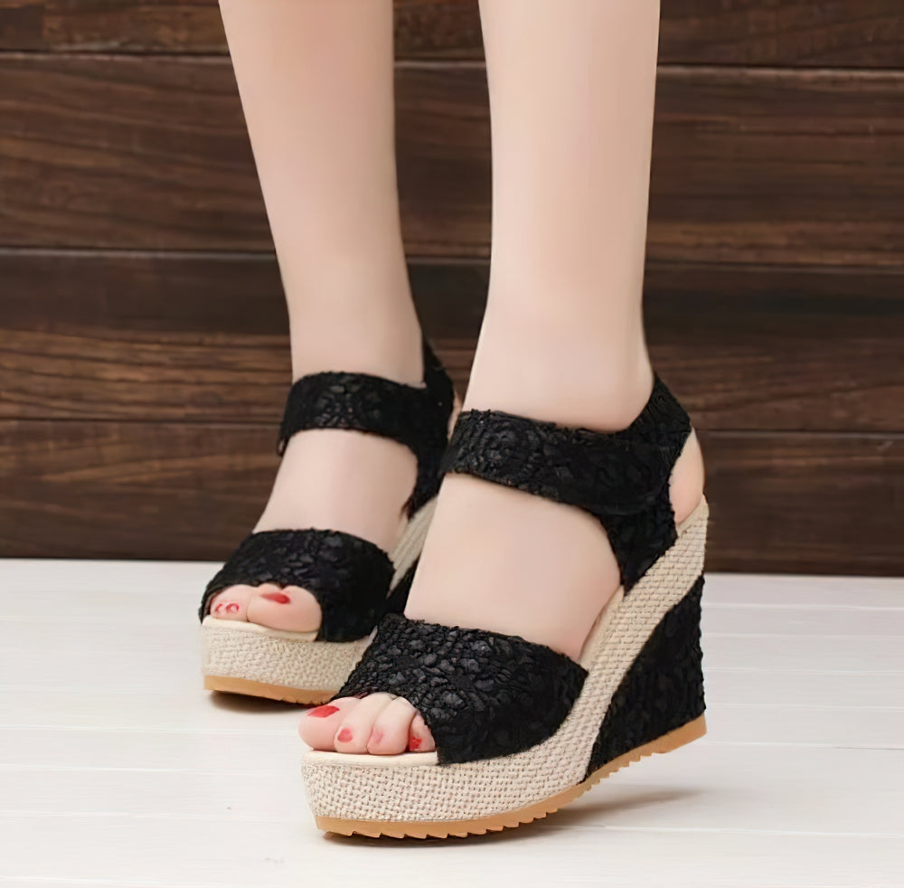Lace Wedge High heel